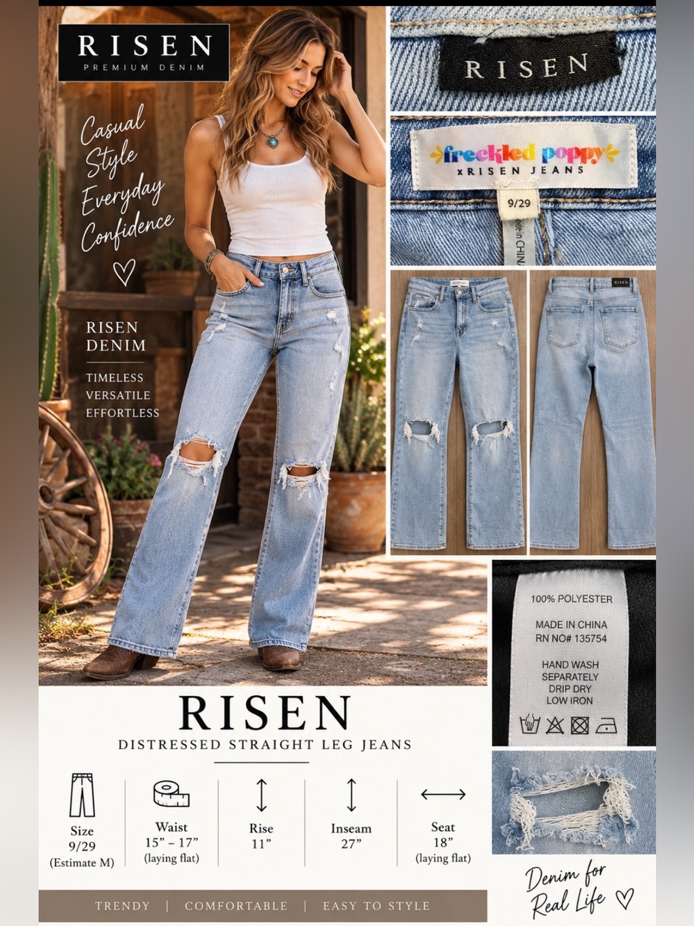 Risen Freckled Poppy Jeans